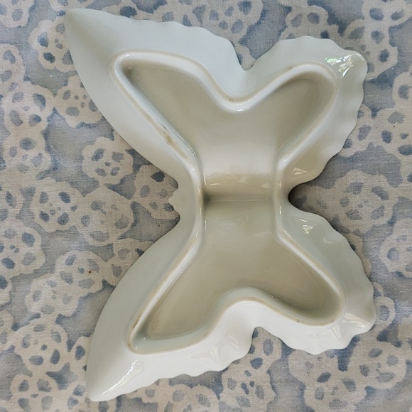 Vintage Butterfly Trinket Dish Floral Butterfly Flowers Floral Dish - Picture 6 of 11
